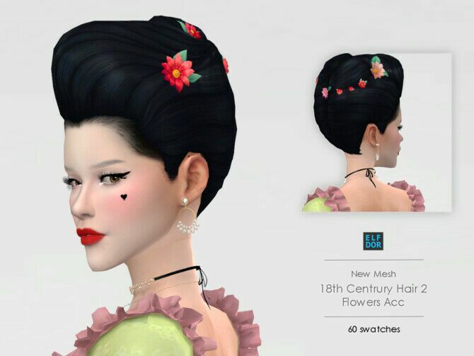 18Th Century Hair Flowers Acc At Elfdor Sims 1 18Th Century Hair Flowers Acc At Elfdor Sims Sims 4 CC