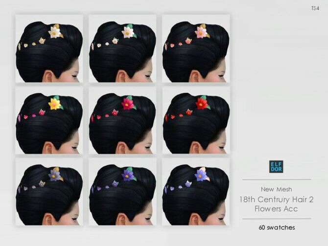 18Th Century Hair Flowers Acc At Elfdor Sims 2 sims 4 cc 18th century hair flowers acc at elfdor sims 2
