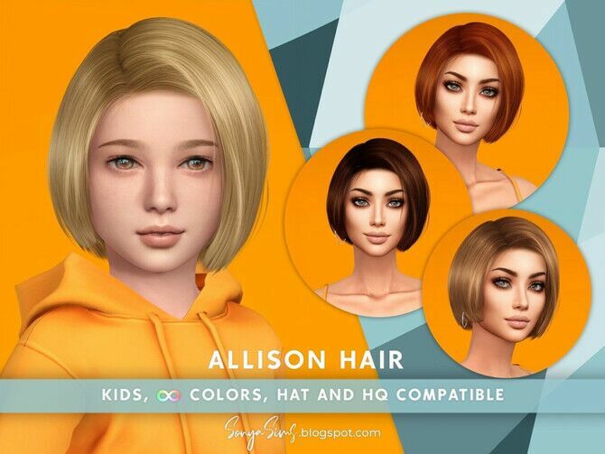 Allison Hair For Kids By Sonyasimscc 1 Allison Hair For Kids By Sonyasimscc Sims 4 CC
