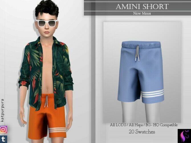 Amini Shorts By Katpurpura 1 Amini Shorts By Katpurpura Sims 4 CC