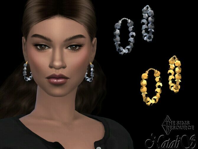 Beaded Wire Hoop Earrings By Natalis 1 Beaded Wire Hoop Earrings By Natalis Sims 4 CC