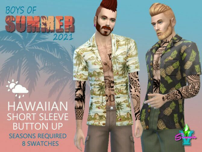 Bos Hawaiian Sort Sleeve Button Up By Simmiev 1 Bos Hawaiian Sort Sleeve Button Up By Simmiev Sims 4 CC