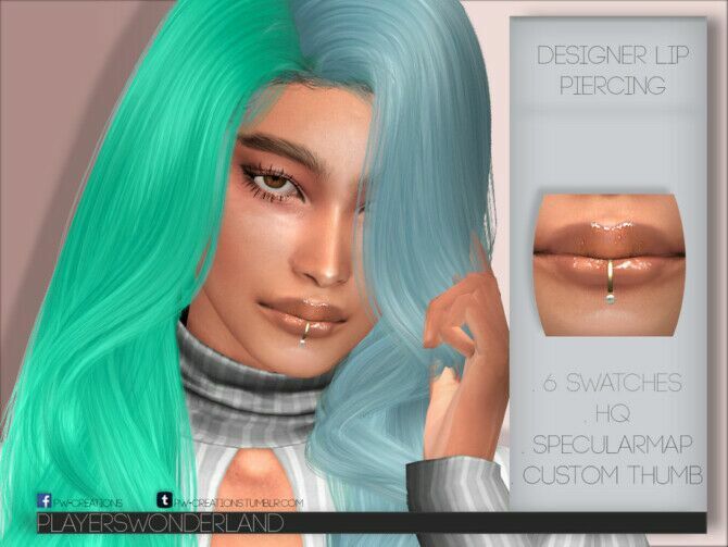 Designer Lip Piercing By Playerswonderland 1 Designer Lip Piercing By Playerswonderland Sims 4 CC