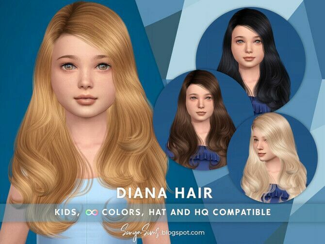 Diana Hair Kids By Sonyasimscc 1 Diana Hair Kids By Sonyasimscc Sims 4 CC