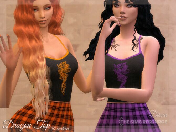 Dragon Top By Dissia 1 Dragon Top By Dissia Sims 4 CC
