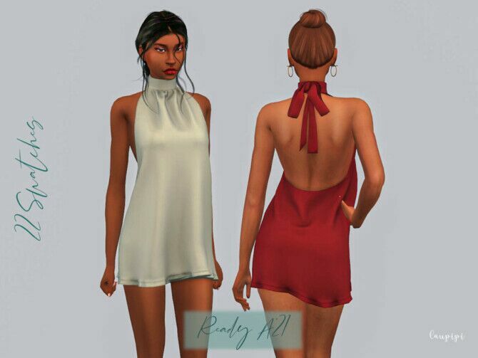 Halter Dress Dr431 By Laupipi 1 Halter Dress Dr431 By Laupipi Sims 4 CC