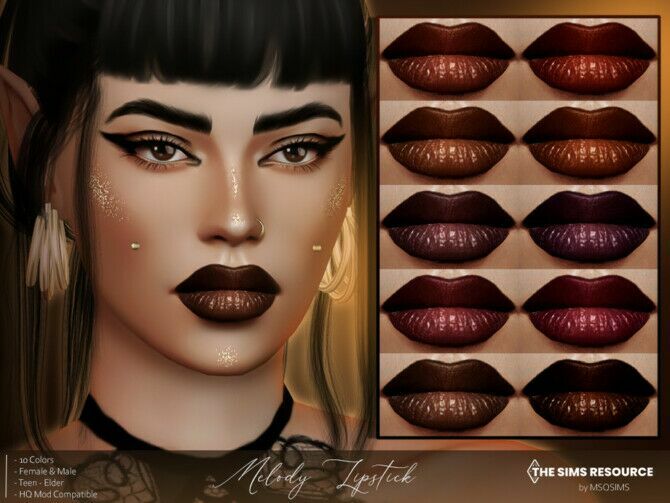 Melody Lipstick By Msqsims 1 Melody Lipstick By Msqsims Sims 4 CC