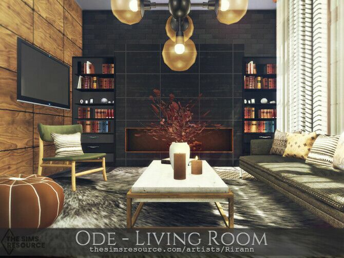 Ode – Living Room By Rirann 1 Ode – Living Room By Rirann Sims 4 CC