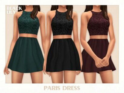 Paris Dress By Black Lily Sims 4 CC