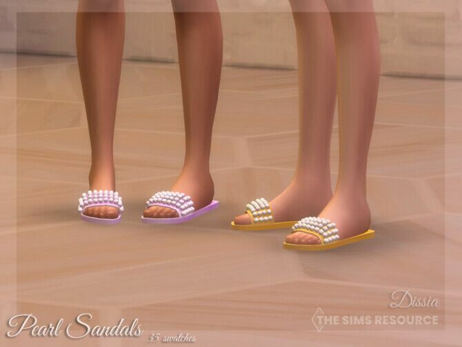 Pearl Sandals By Dissia 1 Pearl Sandals By Dissia Sims 4 CC