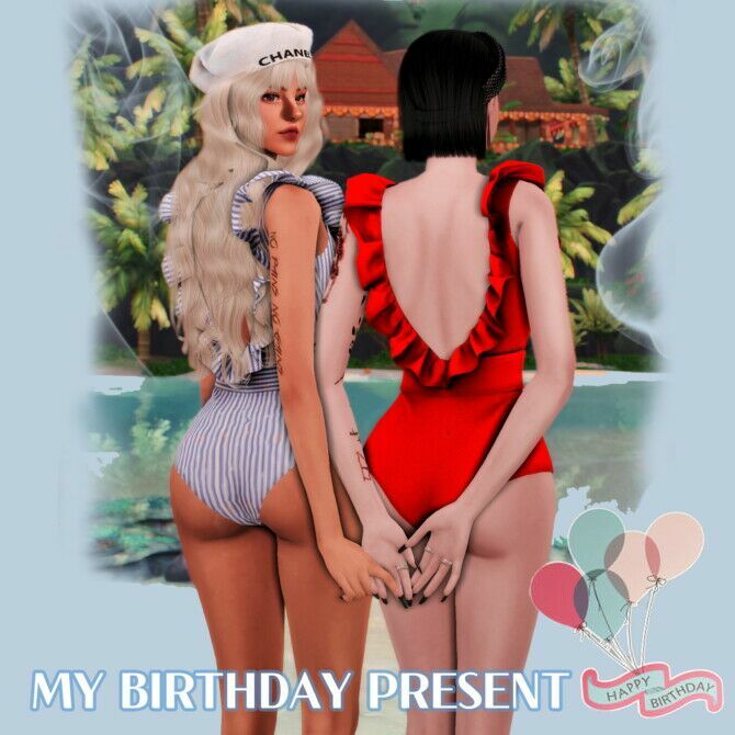 Ruffle Swimsuit At Rimings 1 Ruffle Swimsuit At Rimings Sims 4 CC