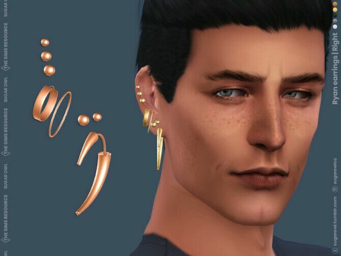 Ryan Male Earrings By Sugar Owl 1 Ryan Male Earrings By Sugar Owl Sims 4 CC