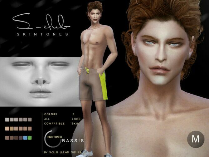 Shine Overlay Skintones For Male By S-Club 1 Shine Overlay Skintones For Male By S-Club Sims 4 CC