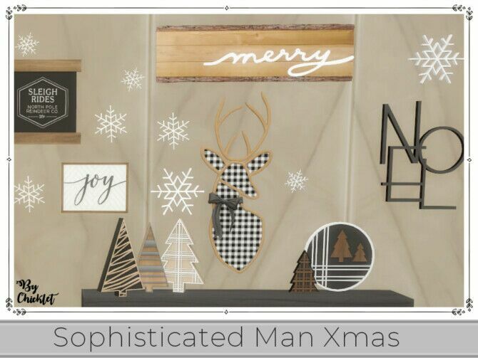 Sophisticated Man Xmas Sitting Room Wall Decor By Chicklet 1 Sophisticated Man Xmas Sitting Room Wall Decor By Chicklet Sims 4 CC