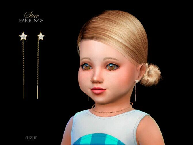 Star Earrings Toddler By Suzue 1 Star Earrings Toddler By Suzue Sims 4 CC