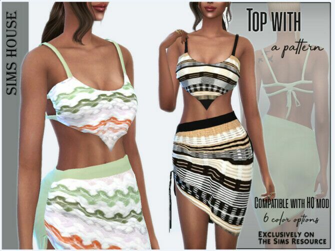 Top With A Pattern By Sims House 1 Top With A Pattern By Sims House Sims 4 CC