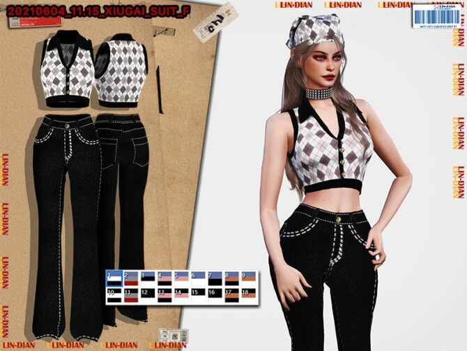 Vintage Tank Tops And Jeans By Lin_Dian 1 Vintage Tank Tops And Jeans By Lin_Dian Sims 4 CC