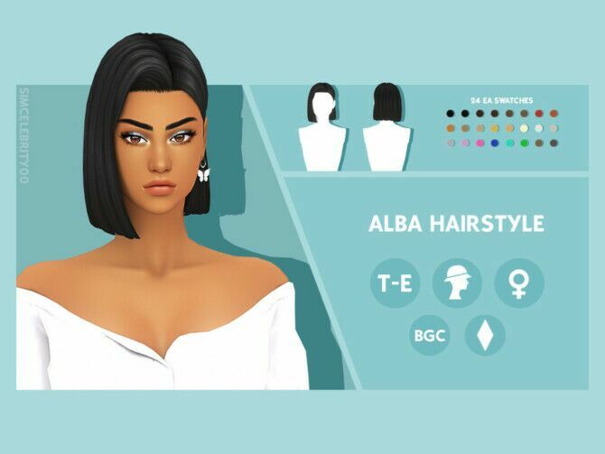 Alba Hairstyle By Simcelebrity00 1 Alba Hairstyle By Simcelebrity00 Sims 4 CC