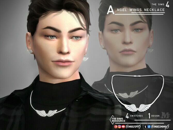 Angel Wings Necklace By Mazero5 At Ts 1 Angel Wings Necklace By Mazero5 At Ts Sims 4 CC