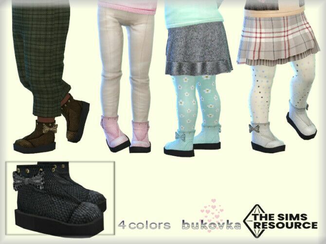 Boot With Bow By Bukovka 1 Boot With Bow By Bukovka Sims 4 CC