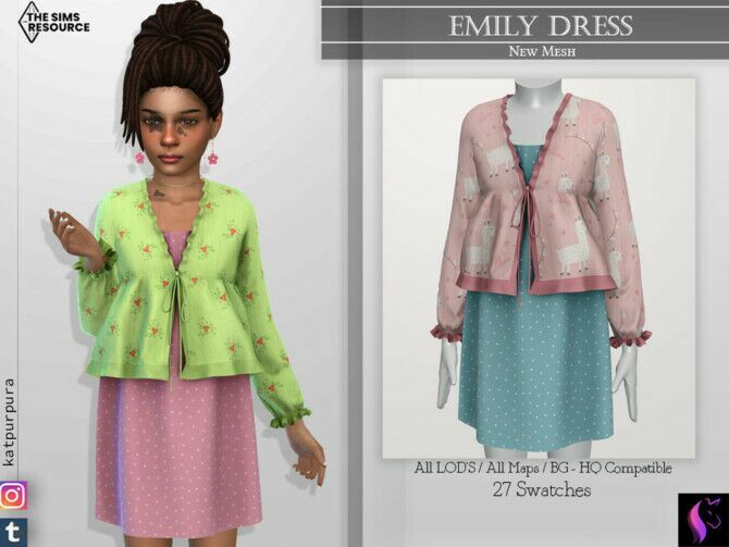Emily Dress By Katpurpura 1 Emily Dress By Katpurpura Sims 4 CC