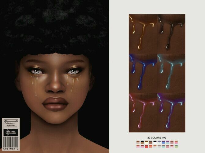 Gold Tears Eyeliner N36 By Cosimetic 1 Gold Tears Eyeliner N36 By Cosimetic Sims 4 CC