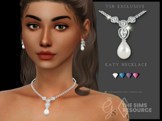 Katy Necklace By Glitterberryfly 1 Katy Necklace By Glitterberryfly Sims 4 CC