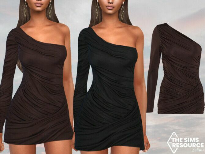 One Shoulder Classy Formal Dresses By Saliwa 1 One Shoulder Classy Formal Dresses By Saliwa Sims 4 CC