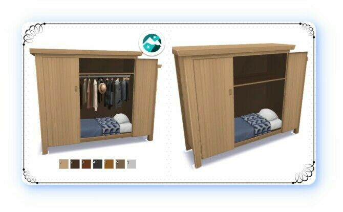 The Wardrobe Bed &Amp; Folded Laundry Wardrobe By Bluehorse 1 The Wardrobe Bed &Amp; Folded Laundry Wardrobe By Bluehorse Sims 4 CC