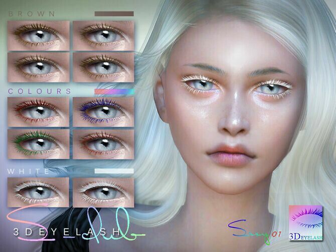 3D Eyelashes I F V2 Colors By S-Club 1 3D Eyelashes I F V2 Colors By S-Club Sims 4 CC