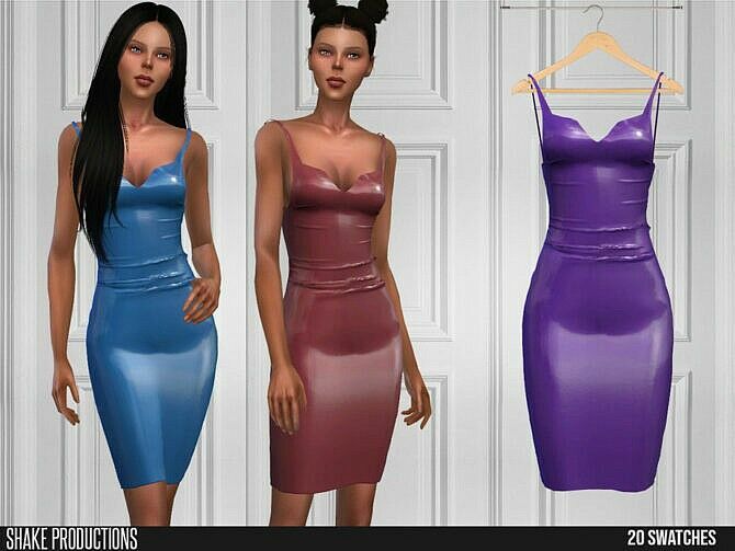 621 Latex Dress By Shakeproductions 1 621 Latex Dress By Shakeproductions Sims 4 CC