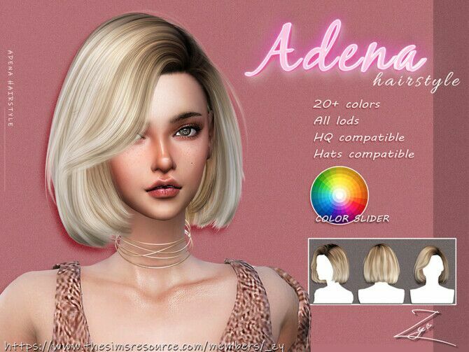Adena Hairstyle (Medium Bob Hairstyle) By _Zy 1 Adena Hairstyle (Medium Bob Hairstyle) By _Zy Sims 4 CC