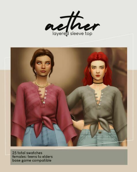 Aether Layered Sleeve TOP At Viiavi 1 Aether Layered Sleeve TOP At Viiavi Sims 4 CC