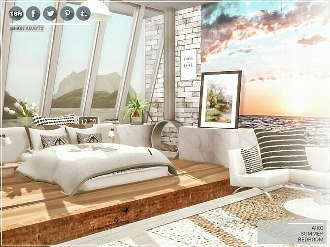 Aiko Summer Bedroom By Moniamay72 1 Aiko Summer Bedroom By Moniamay72 Sims 4 CC