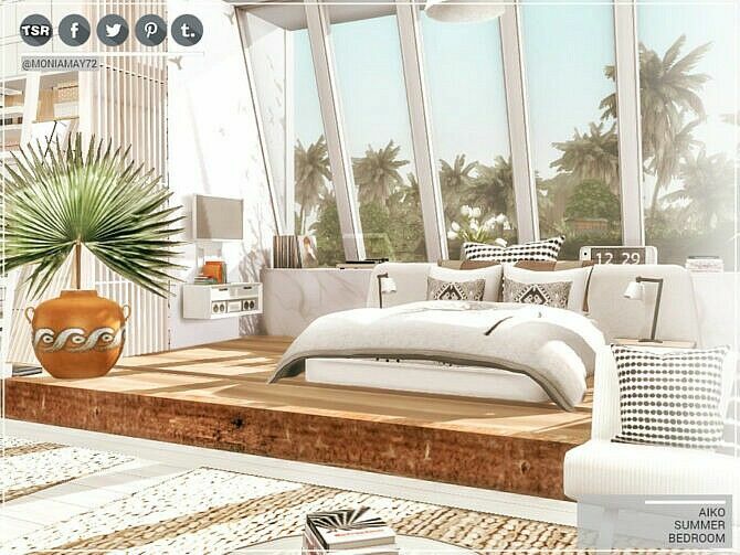 Aiko Summer Bedroom By Moniamay72 3 sims 4 cc aiko summer bedroom by moniamay72 2