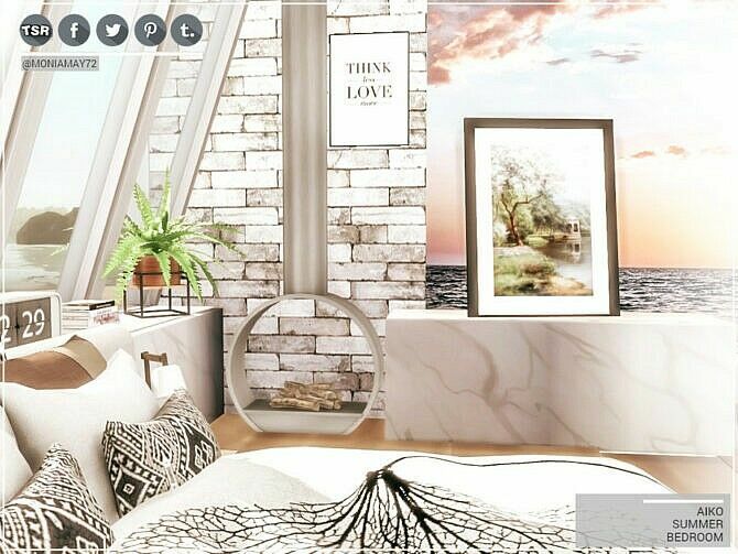 Aiko Summer Bedroom By Moniamay72 2 sims 4 cc aiko summer bedroom by moniamay72 3