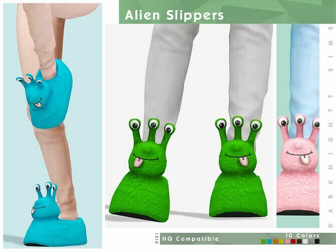 Alien Slippers By Darknightt 1 Alien Slippers By Darknightt Sims 4 CC