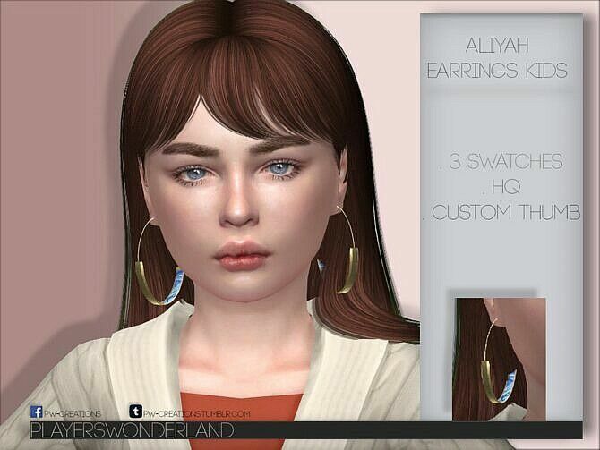 Aliyah Earrings Kids By Playerswonderland 1 Aliyah Earrings Kids By Playerswonderland Sims 4 CC