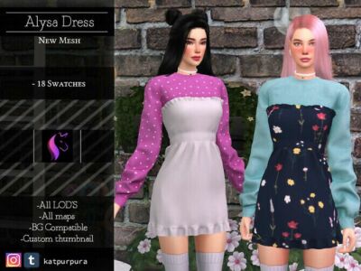Alysa Dress By Katpurpura Sims 4 CC