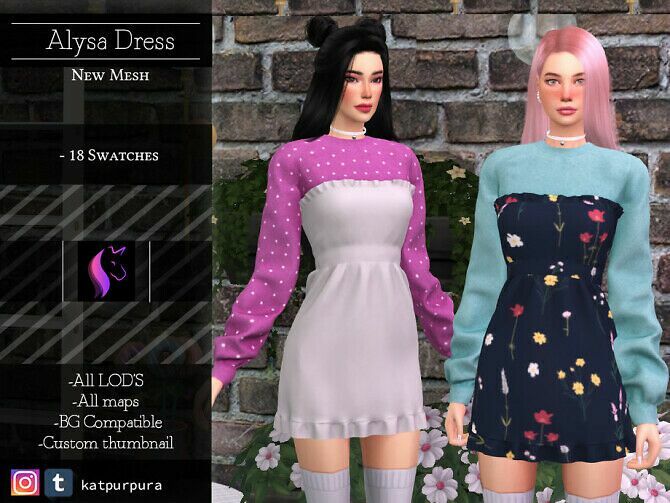 Alysa Dress By Katpurpura Sims 4 CC