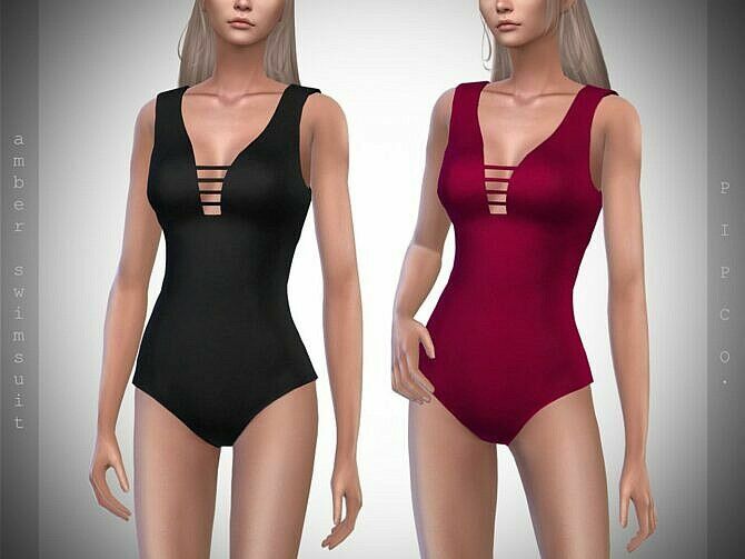 Amber Swimsuit By Pipco 1 Amber Swimsuit By Pipco Sims 4 CC