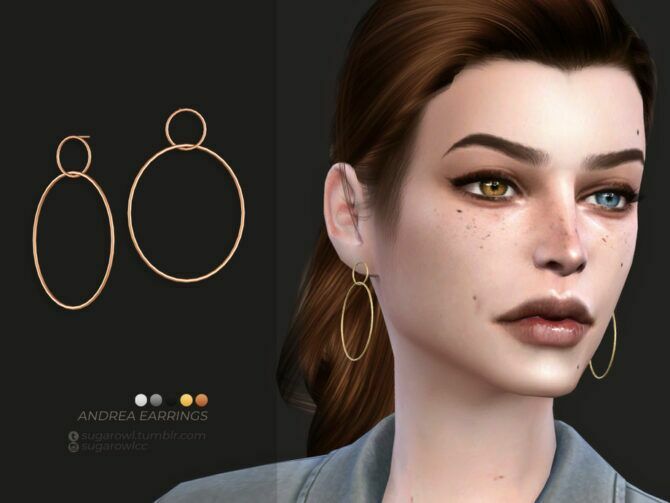 Andrea Earrings By Sugar OWL 1 Andrea Earrings By Sugar OWL Sims 4 CC