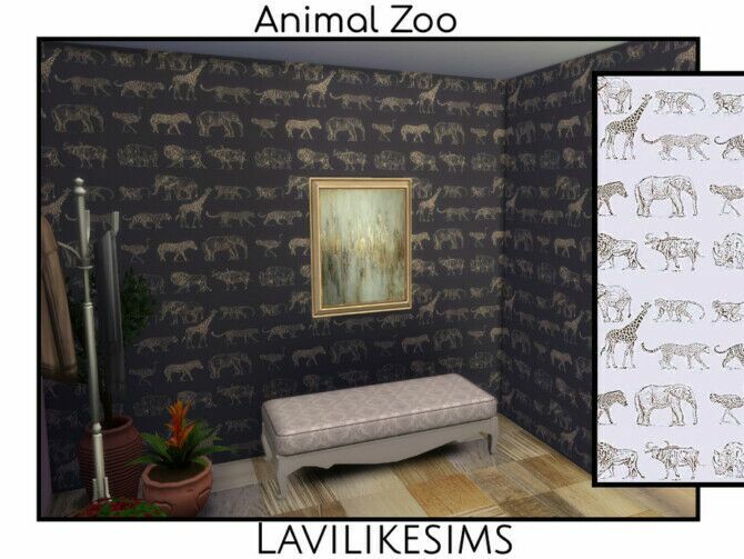 Animal Zoo Wallpaper By Lavilikesims 1 Animal Zoo Wallpaper By Lavilikesims Sims 4 CC