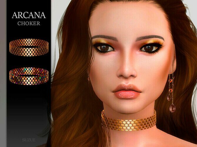 Arcana Choker By Suzue 1 Arcana Choker By Suzue Sims 4 CC
