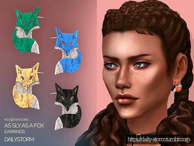 AS SLY AS A FOX Earrings By Dailystorm 1 AS SLY AS A FOX Earrings By Dailystorm Sims 4 CC