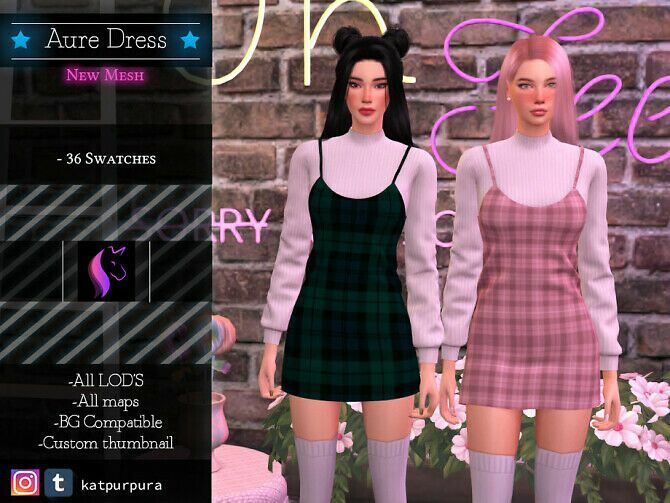 Aure Dress By Katpurpura 1 Aure Dress By Katpurpura Sims 4 CC
