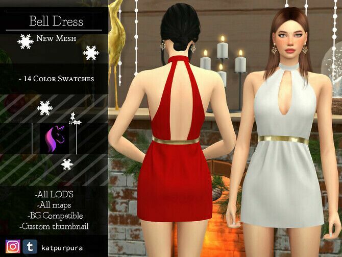 Bell Dress By Katpurpura 1 Bell Dress By Katpurpura Sims 4 CC