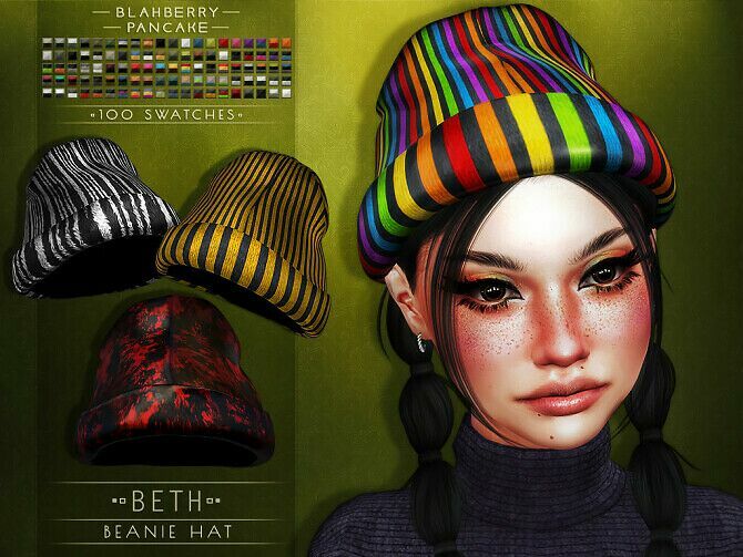 Beth Beanie HAT At Blahberry Pancake 1 Beth Beanie HAT At Blahberry Pancake Sims 4 CC