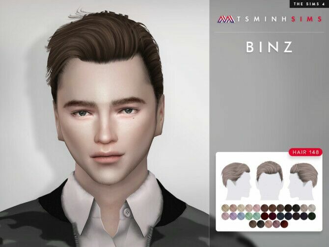 Binz Hair 148 By Tsminhsims 1 Binz Hair 148 By Tsminhsims Sims 4 CC