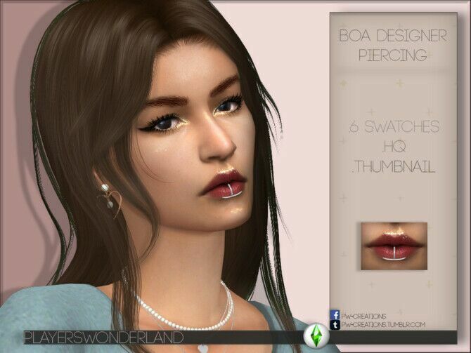 BOA Designer LIP Piercing By Playerswonderland 1 BOA Designer LIP Piercing By Playerswonderland Sims 4 CC